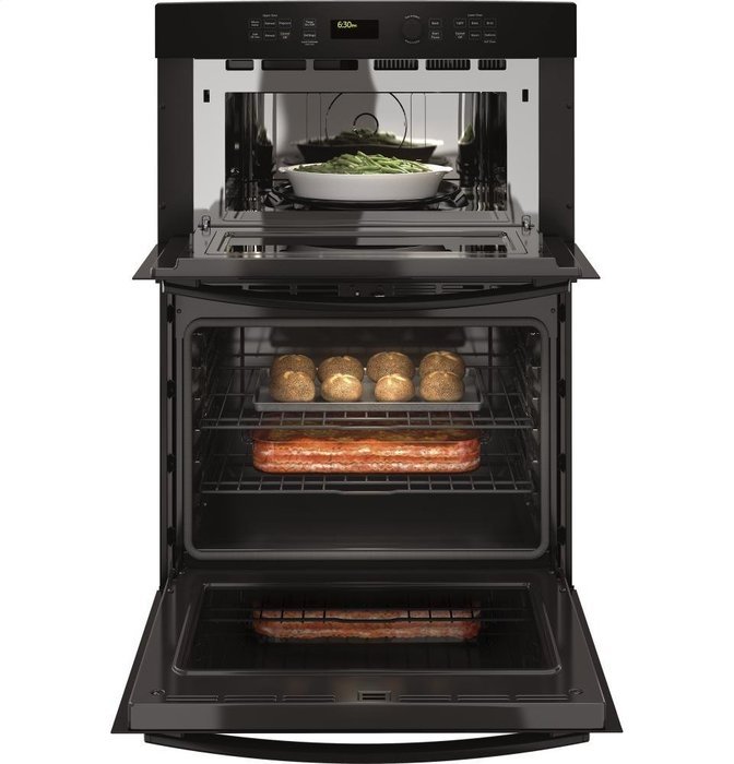 GE JT3800DHBB 30" Black Electric Combination Wall Oven N7