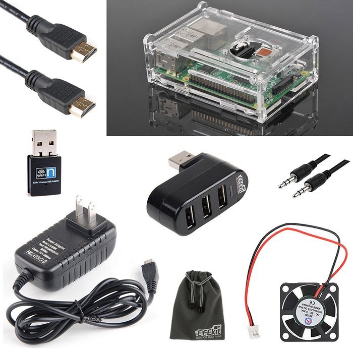 Sliced Enclosure Clear Case, Wall Charger, Cooling Fan, HDMI Cable, Wifi USB Adapter, Hub... N6