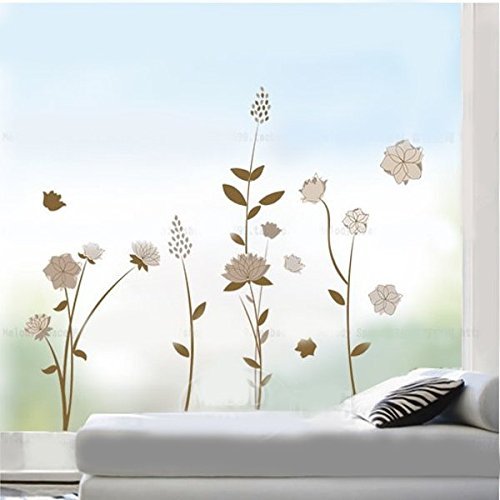Saver Removable Brown Flowers And Plants Wal Sticker Room Decor Sticker
