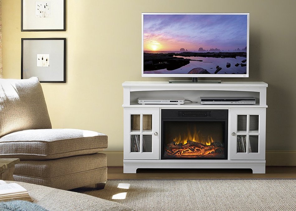 Homestar Zarate 44.5" Wide Media Fireplace in White N5