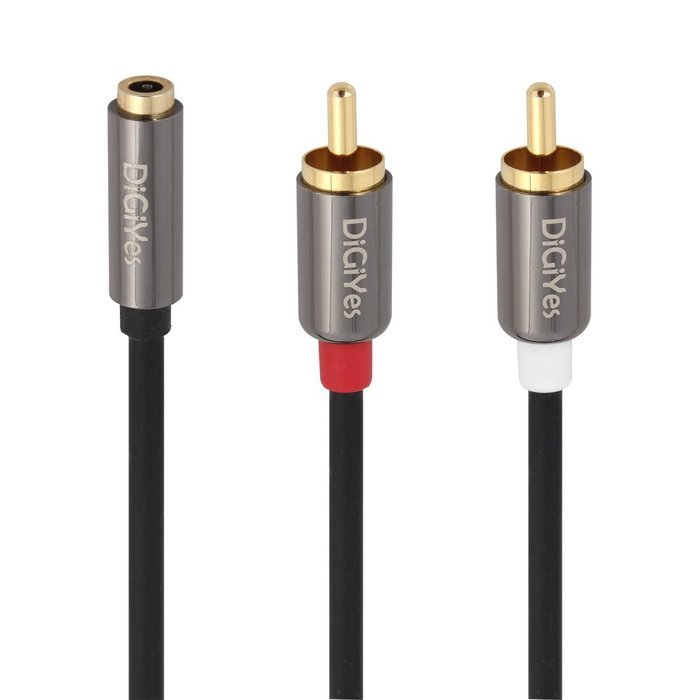 DiGiYes&reg; 3.28 Feet（1M) 3.5mm Female to 2RCA Male Stereo Audio Adapter Cable Gold Plated for Smartphones / MP3... N5