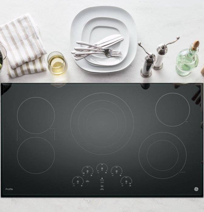 GE Profile Series 36" Black Electric Cooktop N2