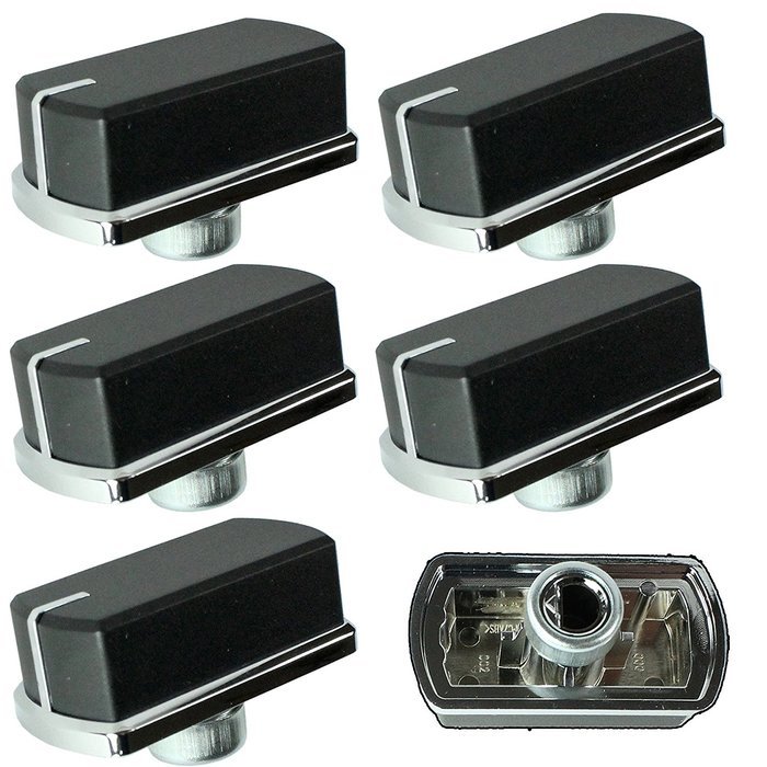 Belling Hob Oven Cooker Control Switch Knobs (Black / Silver, Pack of 6) N5