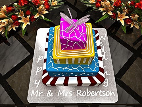 Euro Tins multi layer cake pans Topsy Turvy Square 4 tier wedding cake pan - cake tin set with detachable stand N3