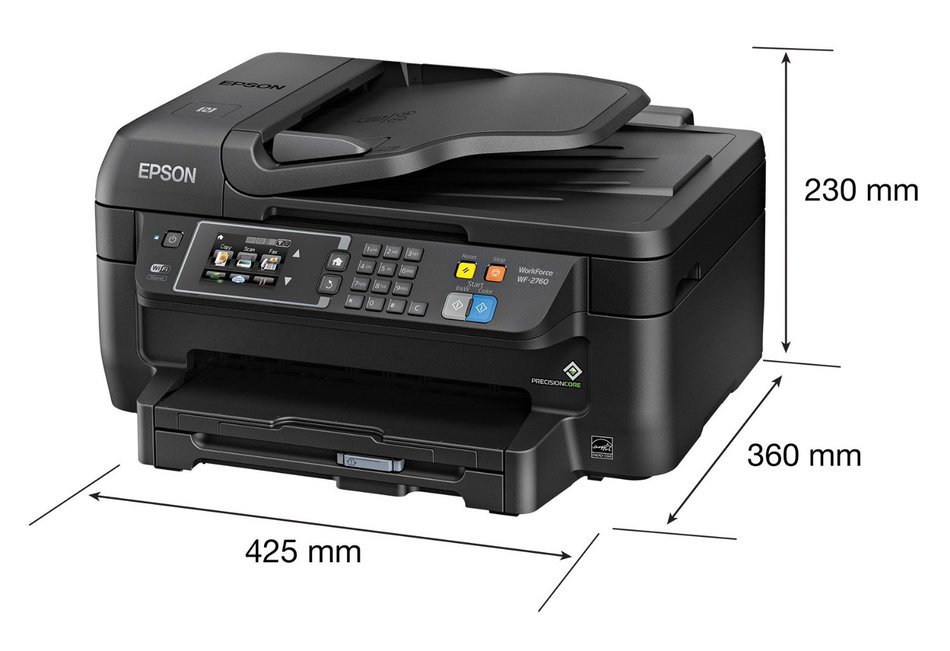 Epson WorkForce WF-2760 All-in-One Wireless Color Printer with Scanner, Copier, Fax, Ethernet, Wi-Fi Direct and... N5