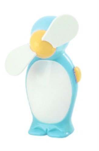 StealStreet SS-KD-5040-BLUE Foam Bladed Personal Penguin Fans with Lanyard Strap, 4", Baby Blue