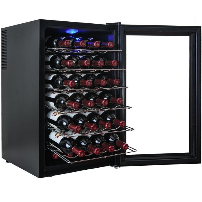 AKDY&reg; 28 Bottle Single Zone Thermoelectric Freestanding Wine Cooler Cellar Chiller Refrigerator Fridge Quiet Operation N16