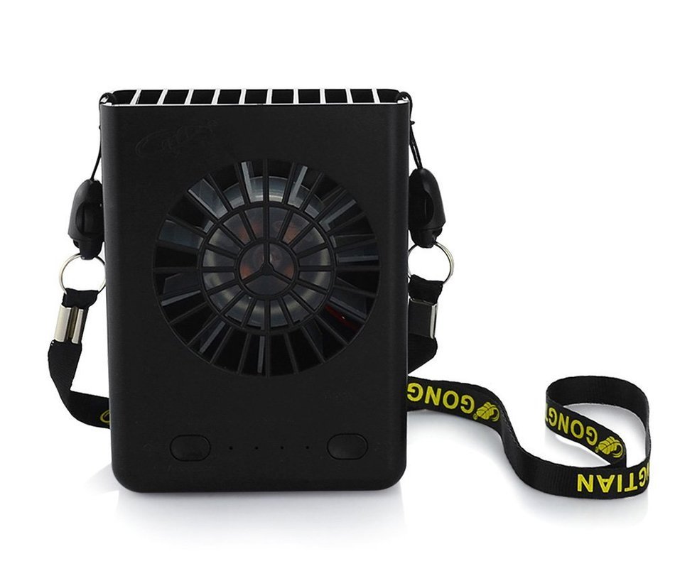 Deli 3 Speeds Portable Multi-functional Mini Rechargeable Fan Powered by 18650 Li-ion Battery (included) & USB... N2