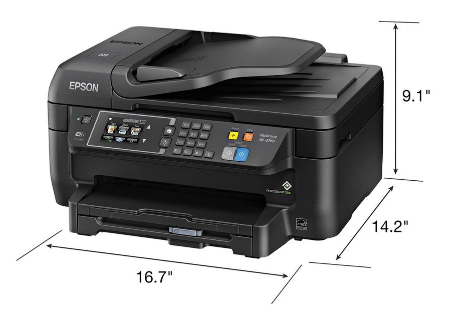 Epson WorkForce WF-2760 All-in-One Wireless Color Printer with Scanner, Copier, Fax, Ethernet, Wi-Fi Direct and... N6