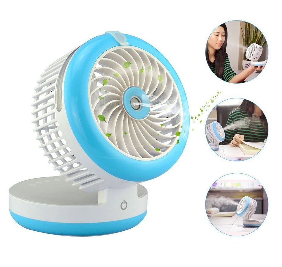 Topwell Humidifier Fan USB Mini Cooling Misting Fan Portable Water Spray Fan Rechargeable Humidifier Personal... N7