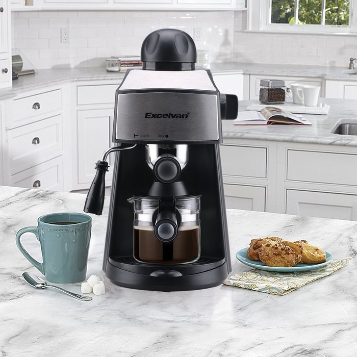 Excelvan CM6812 800W Mini Stainless Steel Coffeemaker Espresso Machine Steam Espresso Cappuccino Maker(4 Cup,3.5... N12