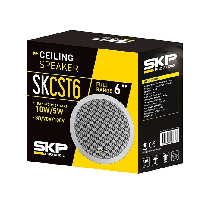 SKP Pro Audio SK-CST6 In-Wall | Ceiling Speaker (60W) N5