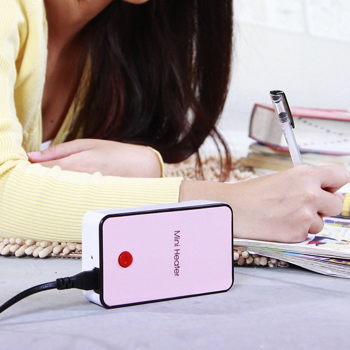 Rubility Portable Room Heaters Mini Heater Standing Desk Fan Electric Air Warmer (Pink) N3