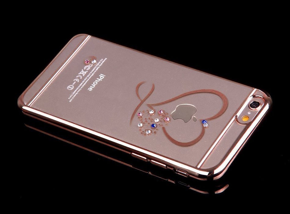 iPhone 7 Case,iPhone7 Case,ikasus Mini Love Heart Glitter Bling Crystal Rhinestone Diamonds Clear Rubber Golden... N19