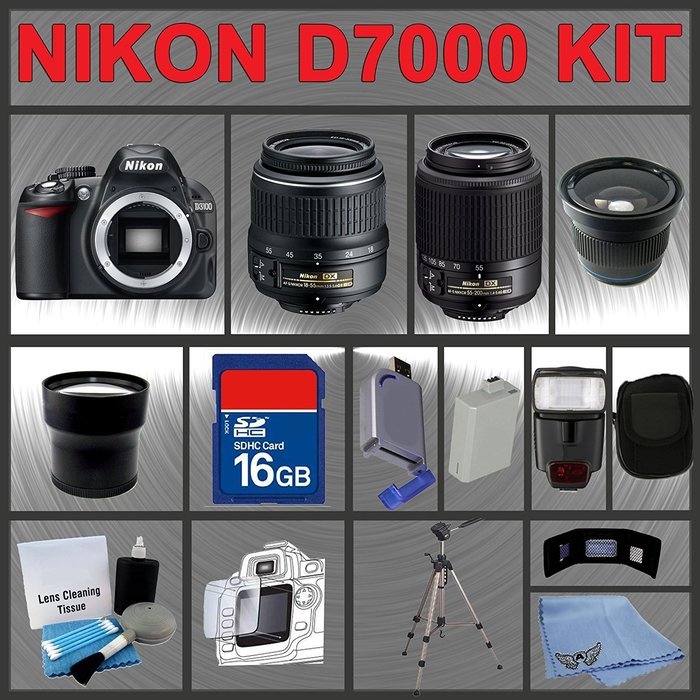 Nikon D7000 SLR 16.2MP Digital Camera with 18-55mm II Lens + 55-200mm DX Lens + Huge Accessories Package Including...