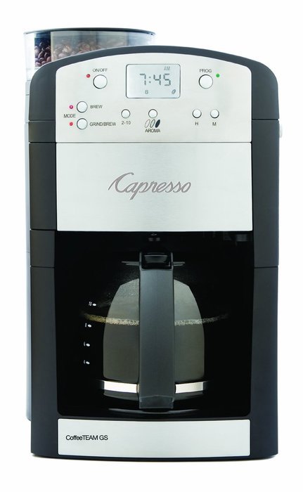 Capresso 465 CoffeeTeam TS 10-Cup Digital Coffeemaker with Conical Burr Grinder and Thermal Carafe N2
