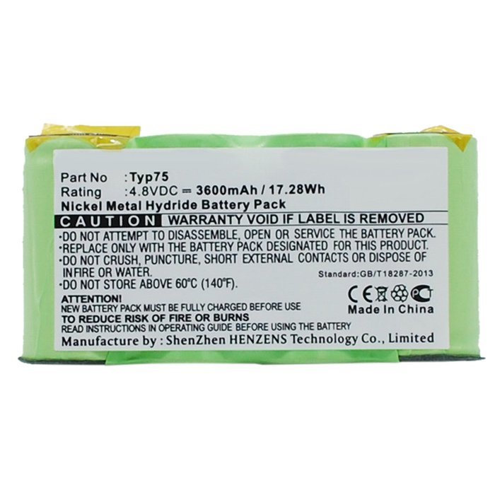 3x Ni-MH 4.8V Battery Replaces AEG Type 75 Fits AG64X Liliput Vacuum Cleaners N2