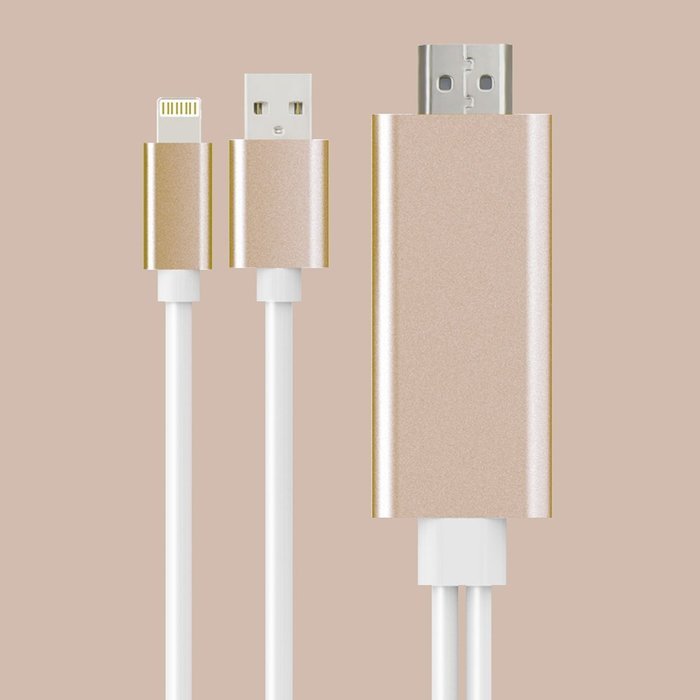 For iPhone HDMI CABLE 2M 8 Pin To HDMI Cable for iPhone 5 5S 6 6S Plus Support 1080P connection TV HDTV (Not Compatible... N9