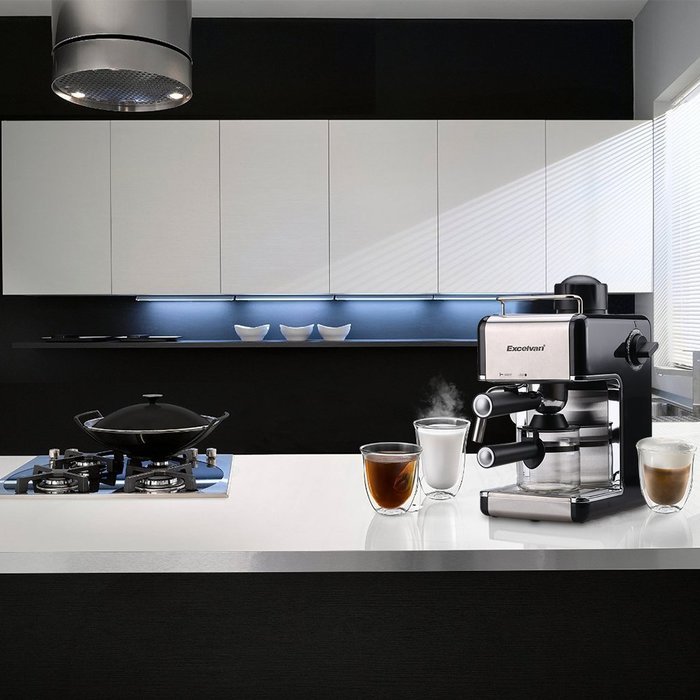 Excelvan CM6812 800W Mini Stainless Steel Coffeemaker Espresso Machine Steam Espresso Cappuccino Maker(4 Cup,3.5... N13