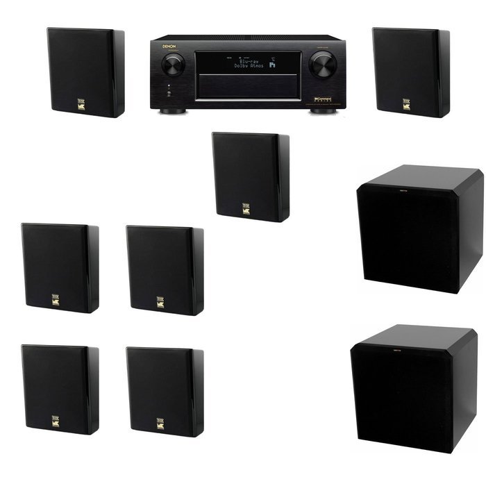 M&K Sound MP150II Wall Mounted Loudspeaker 7.2 HRS12 Denon AVR-X5200W