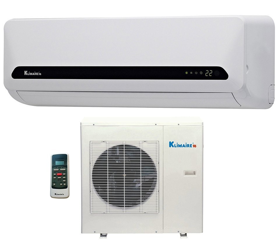 18,000 Btu Klimaire 15 SEER Ductless Mini Split - DC Inverter Air Conditioner & Heat Pump System - 220 Volt with...