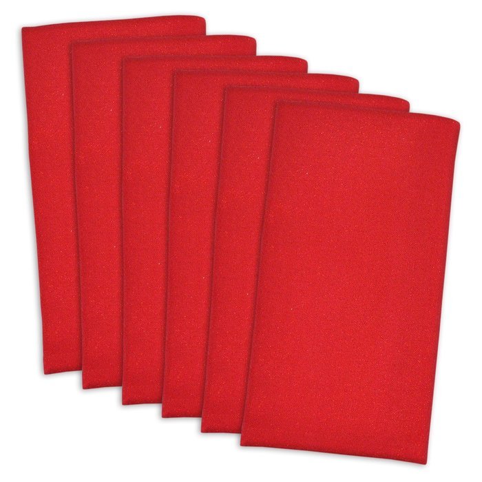 DII 100% Cotton, Oversized, Glittering, 20x 20" Napkin, Set of 6, Cream Sparke