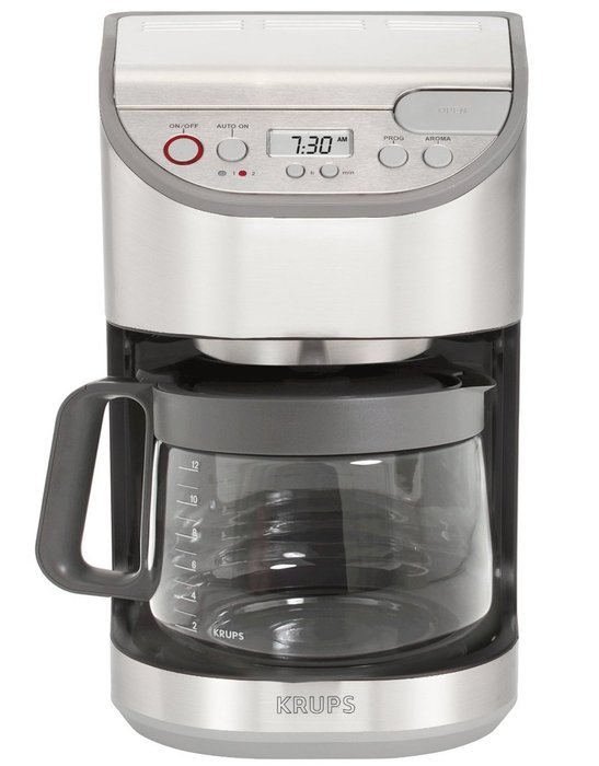 KRUPS KM611D Precision Programmable Coffee Maker with Aroma Selection and Stainless Steel Housing, 12-Cup, Silver N2