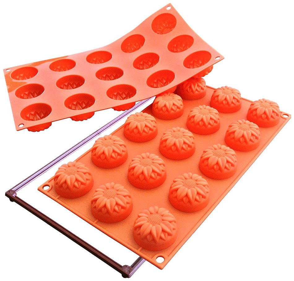 Silikomart Silicone Fancy and Function Bakeware Collection Multi Cake Pan, Rose, Small