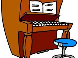 Cartoon Piano as a graphic illustration