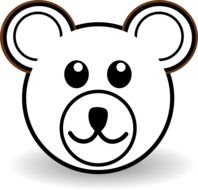 Cartoon Teddy Bear face drawing