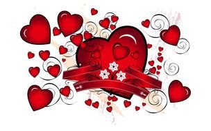 Happy Valentines Day Hearts poster drawing