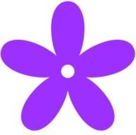 painted purple flower with a white core