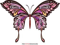 Pink Butterfly Tattoo
