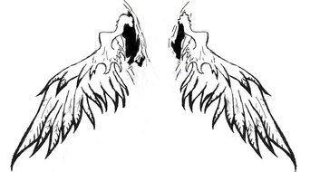 Clip art of Angel Wings Tattoo Design