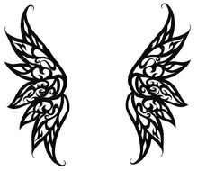black wings on a white background