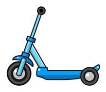 painted blue scooter