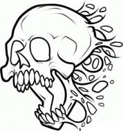 Clip art of scary skull