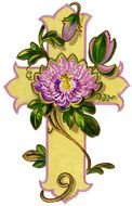 Cross With Flowers Clip Art N3