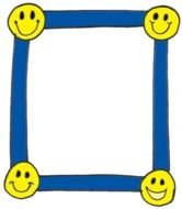 rectangular frame with smileys on corners