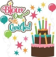 Girl Blowing Out Birthday Candle Clip Art
