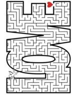 Deawing of the LOVE maze clipart