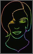 Rainbow face drawing
