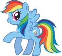 cartoon pony with rainbow tail