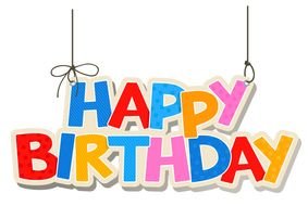 happy birthday color text clip art drawing