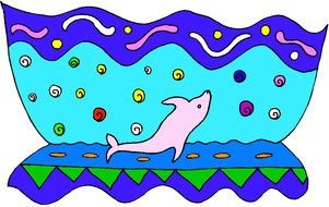 Clip Art raquo Delfines drawing