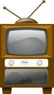clipart of old tv with antennas