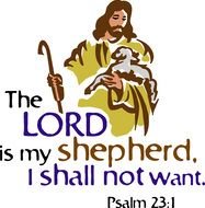 inscription "The Lord Is My Shepherd Psalm 23" for clipart