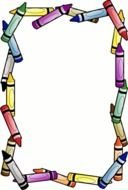 Beautiful colorful crayon border