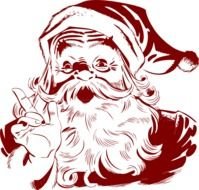Santa Clip Art Black White
