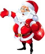 picture of santa claus with a bag of gifts